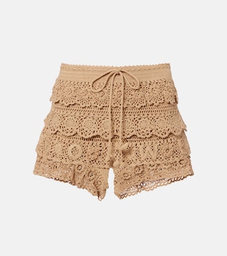 Paula's Ibiza crochet cotton micro shorts | Loewe