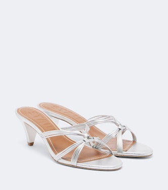 Sandalen Carrie aus Metallic-Leder | Staud