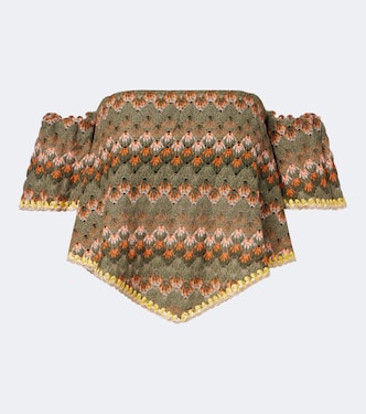 Besticktes Top Sand Silberfarben | La DoubleJ