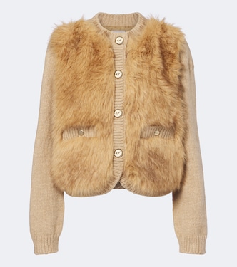 Alpaca and wool-blend down-paneled cardigan | Moncler