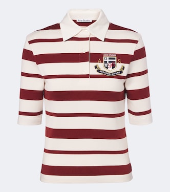 Striped cotton-blend jersey polo shirt | Acne Studios