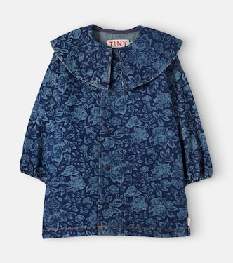 Robe en denim à fleurs | Tinycottons