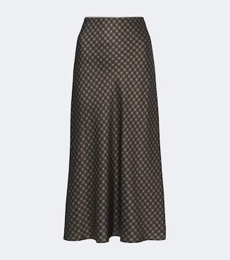 Plaid satin slip skirt | Vince
