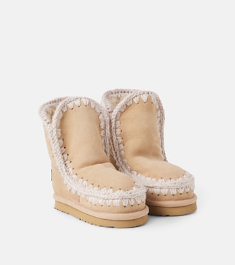Botas de ante bordadas con borrego | Mou Kids
