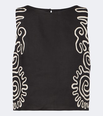 Avelino printed linen top | Cala de la Cruz