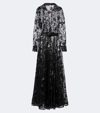 Belted sequined lace maxi dress | Norma Kamali