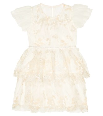 Sequined mesh dress | Self-Portrait Kids