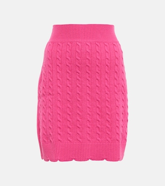 Minifalda de punto trenzado de lana | Patou