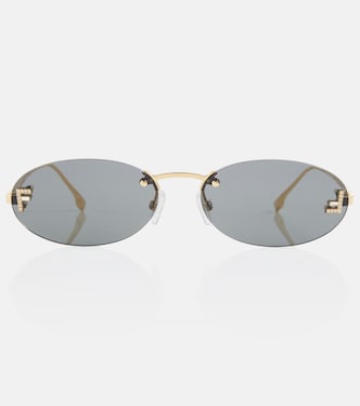 Fendi First embellished oval sunglasses | Fendi