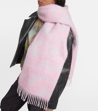 Logo wool-blend scarf in pink - Acne Studios | Mytheresa