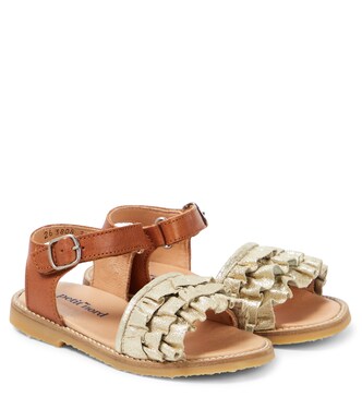 Sandalen Ruffles mit Metallic-Leder | Petit Nord