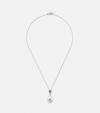 Halskette Romance aus 18kt Weißgold (750/1000) mit Diamanten, Saphir und Perle | Bucherer Fine Jewellery