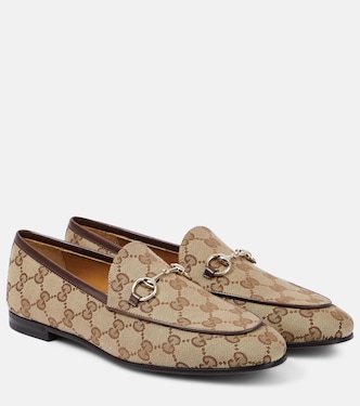 Loafers Gucci Jordaan Horsebit GG aus Canvas | Gucci