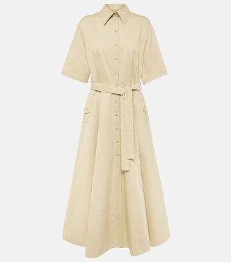 VGold cotton and linen shirt dress | Valentino