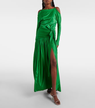 rabanne green dress Paco Rabanne Lace-Trim Mini Slip Dress Light Green Pleated Satin Size –  Celebrity Owned