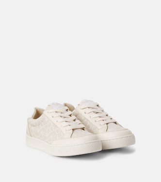 Cameron leather-trimmed canvas sneakers | Bonpoint