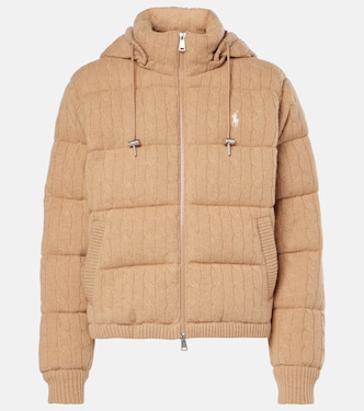 Cable-knit wool and cashmere down jacket | Polo Ralph Lauren