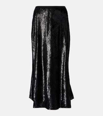 Lamé satin midi skirt | Polo Ralph Lauren