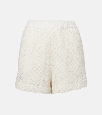 Crochet high-rise cotton shorts | SIR
