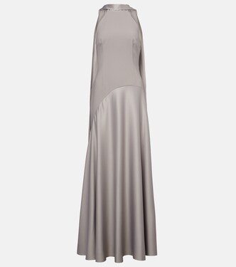 Robe longue Cece en satin et crêpe | Solace London