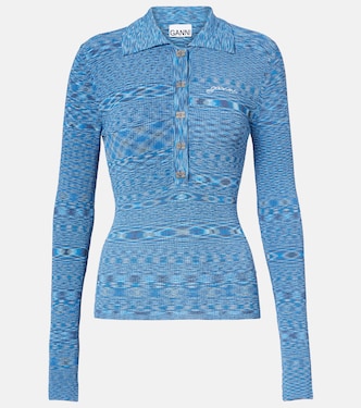 Space-dyed polo sweater | Ganni