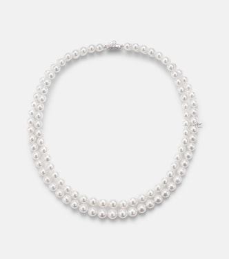 18kt white gold necklace with pearls | Mikimoto