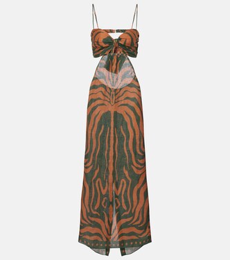 Printed cutout linen maxi dress | Johanna Ortiz