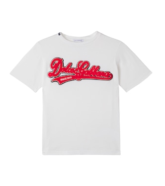 Logo embroidered cotton T-shirt | Dolce&Gabbana Kids