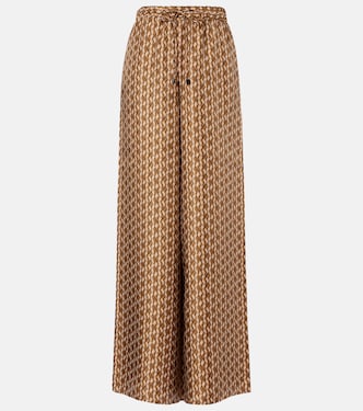Clarino printed silk twill palazzo pants | Max Mara