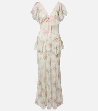 Vestido largo Amelisse de seda floral | Dôen