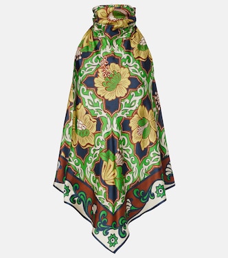 Liana printed silk satin top | Alémais