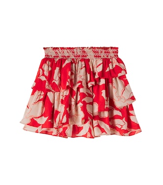 Lilas floral ruffled skirt | Poupette St Barth Kids