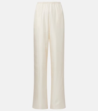 Embroidered silk satin pajama pants | Toteme