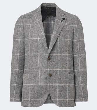 Blazer en alpaga mélangé à carreaux | Lardini