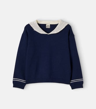 Pirate crochet-trimmed wool and cotton sweater | Bonton