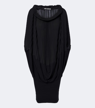 Pleated wool-paneled midi dress | Junya Watanabe