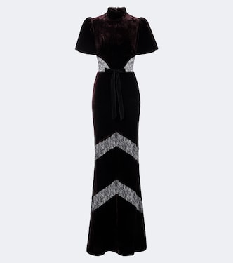 Novo lace-trimmed velvet gown | Rebecca Vallance