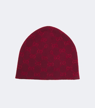 GG jacquard wool-blend lamé beanie | Gucci