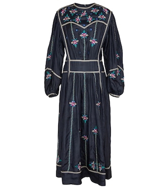 Caroline embroidered silk midi dress | Isabel Marant