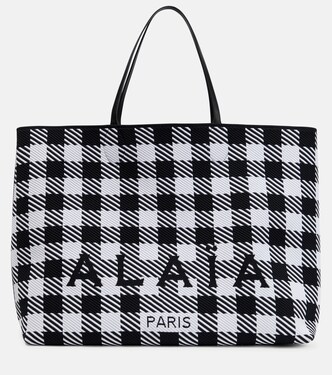 Logo checked tote | Alaïa