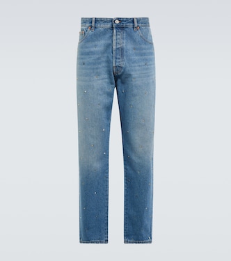 Rockstud cotton denim jeans | Valentino