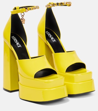 Medusa Aevitas patent leather platform sandals | Versace