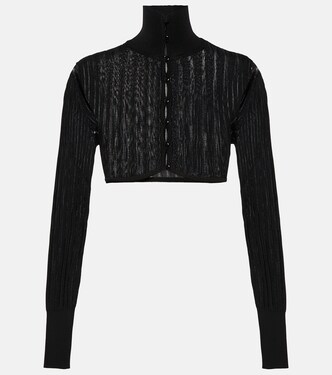 Ribbed-knit cropped cardigan | Alaïa