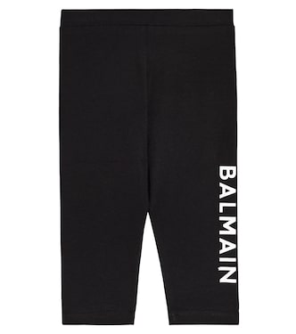 Baby logo cotton-blend leggings | Balmain Kids