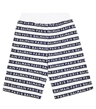 Logo printed cotton shorts | Balmain Kids