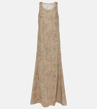 Floral cotton maxi dress | Brunello Cucinelli