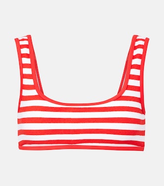 Rounded Edges striped terry bikini top | Jade Swim