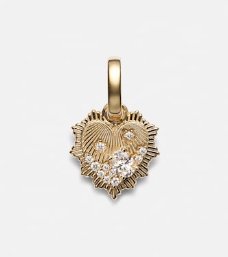 Heart Love Token Mini 18kt gold pendant with diamonds | FoundRae
