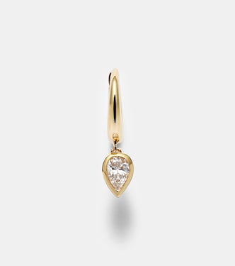 18kt gold single huggie with diamonds | Shay Jewelry