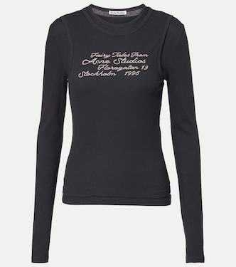 Logo printed cotton-blend T-shirt | Acne Studios
